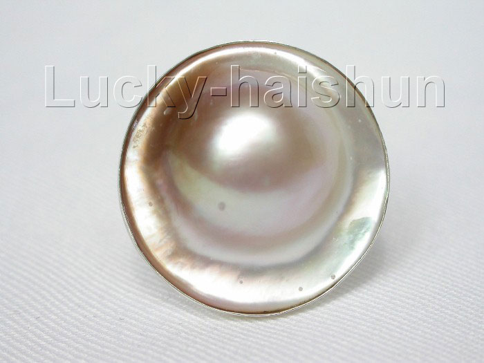 AAA 100% natural South Sea champagne Mabe Pearls Rings  